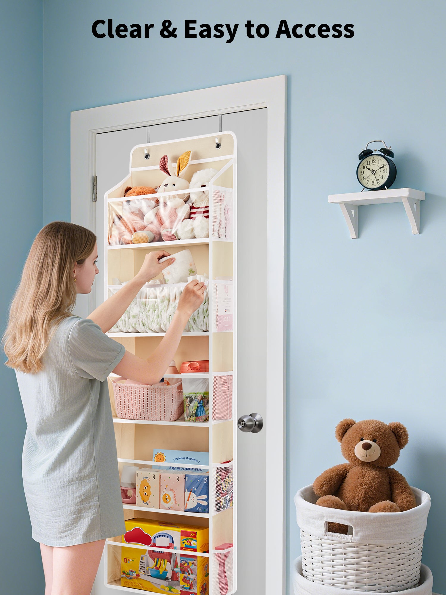 JARLINK Over The Door Toy Storage Organizer w/Clear Window