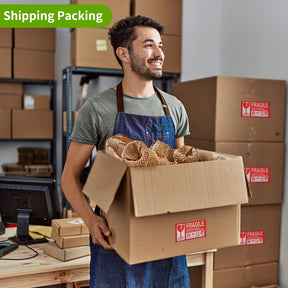 JARLINK Honeycomb Packing Paper, 15"x 131' Bubble Packing Wrap for Packing/Shipping/Moving, Eco-Friendly Bubble Packing Paper Wrapping Roll, Recyclable Moving Supplies With 20 Fragile Sticker Labels