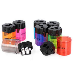 JARLINK 6 Pack Manual Pencil Sharpeners, Dual Holes Colorful Sharpener with lid for No.2/Colored/Art Pencils, Kids Adults Portable Sharpener for School Office Home and More