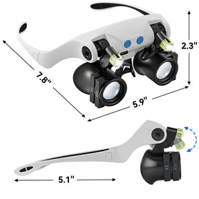 JARLINK Magnifying Glasses with LED Light, 14 Lenses, Hands Free