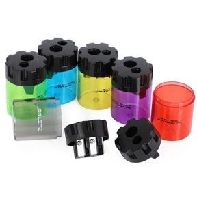 JARLINK 6 Pack Manual Pencil Sharpeners, Dual Holes Colorful Sharpener with lid for No.2/Colored/Art Pencils, Kids Adults Portable Sharpener for School Office Home and More