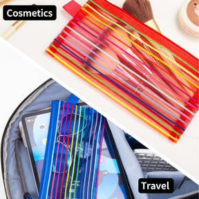 JARLINK 40 Pack 10 Colors Zipper Mesh Pouch, Storage Pouches Multipurpose Travel Bags for Office Supplies Cosmetics Travel Accessories Multicolor