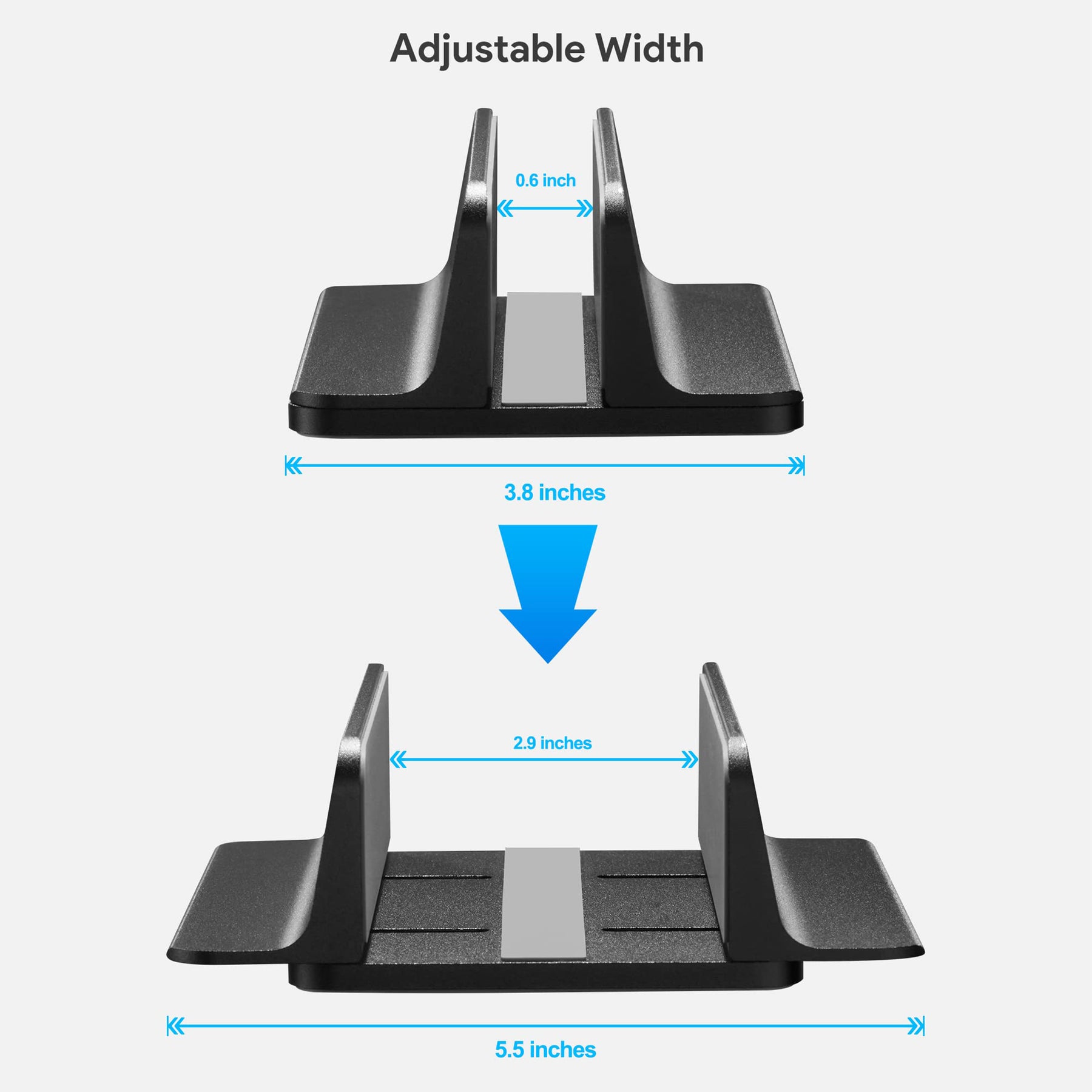 JARLINK Vertical Laptop Stand, Adjustable Laptop Holder Desktop Stand with Adjustable Dock Size (up to 17.3 inches) Compatible with All MacBook/Surface/Dell/Gaming Laptops