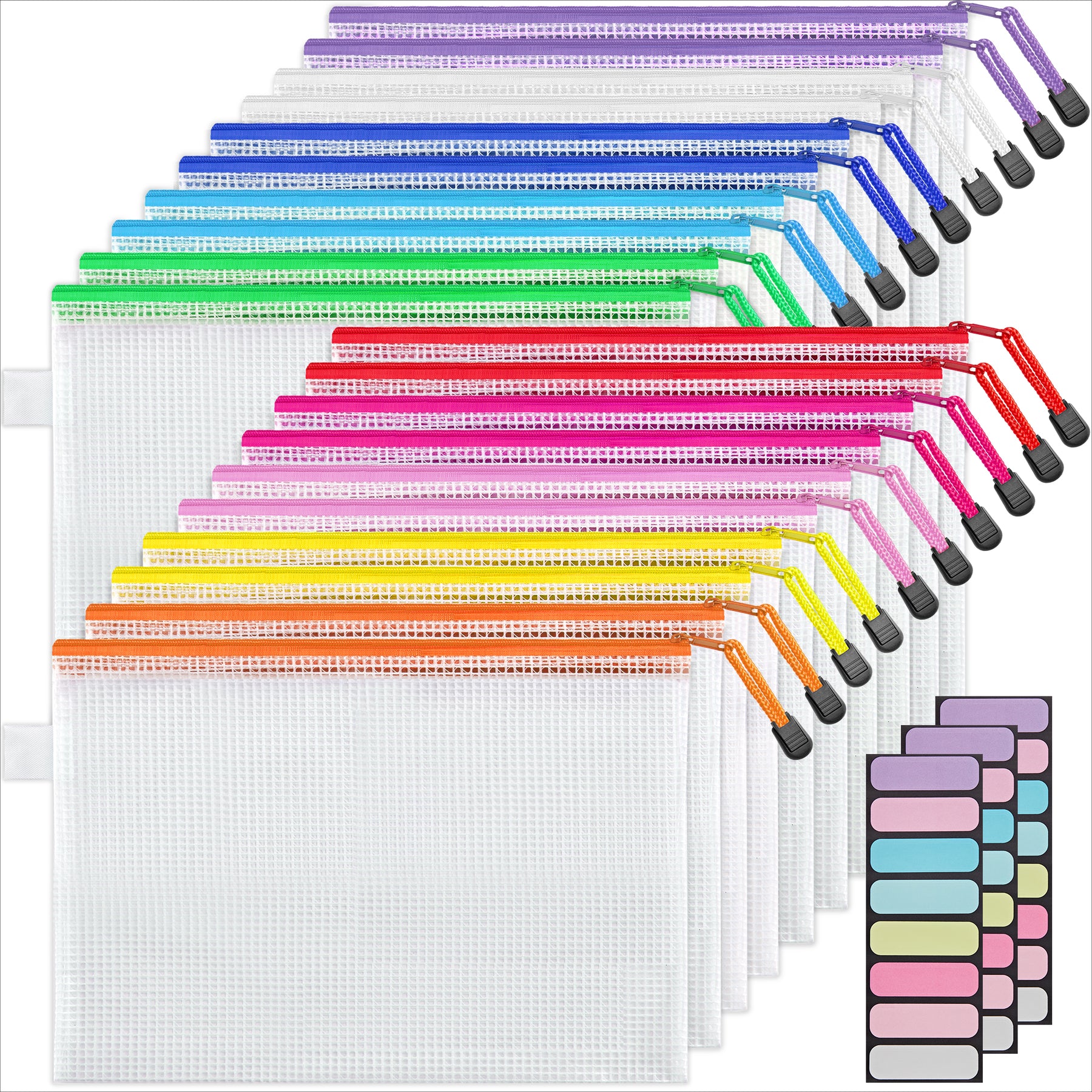 JARLINK Mesh Zipper Pouch Bag, Waterproof Zipper Pouch for Storage