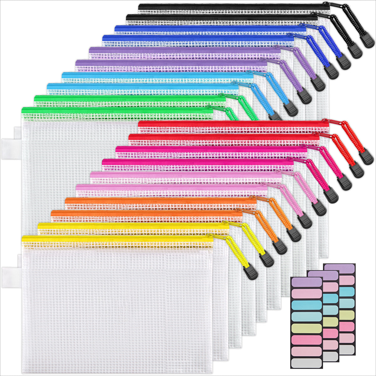 JARLINK Mesh Zipper Pouch Bag, Waterproof Zipper Pouch for Storage