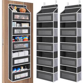 JARLINK Over The Door Organizer Storage, 5 Shelf Hanging Door Organizer with 5 Large Capacity Pockets, Anti Tilt 44 lb Load Behind Door Organizer for Bedroom, Bathroom, Pantry, Nursery