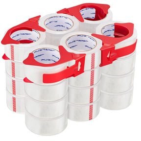 JARLINK 3 Rolls Clear Packing Tape with Dispenser, Heavy Duty Packaging Tape Refills for Shipping Packaging Mailing, 2.7mil Thick, 1.88 inches Wide, 55 Yards Per Roll, 165 Total Yards