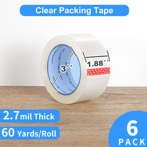 JARLINK Clear Packing Tape (18 Rolls), Heavy Duty Packaging Tape for Shipping Packaging Moving Sealing, 2.7mil Thick, 1.88 inches Wide, 60 Yards Per Roll, 1080 Total Yards