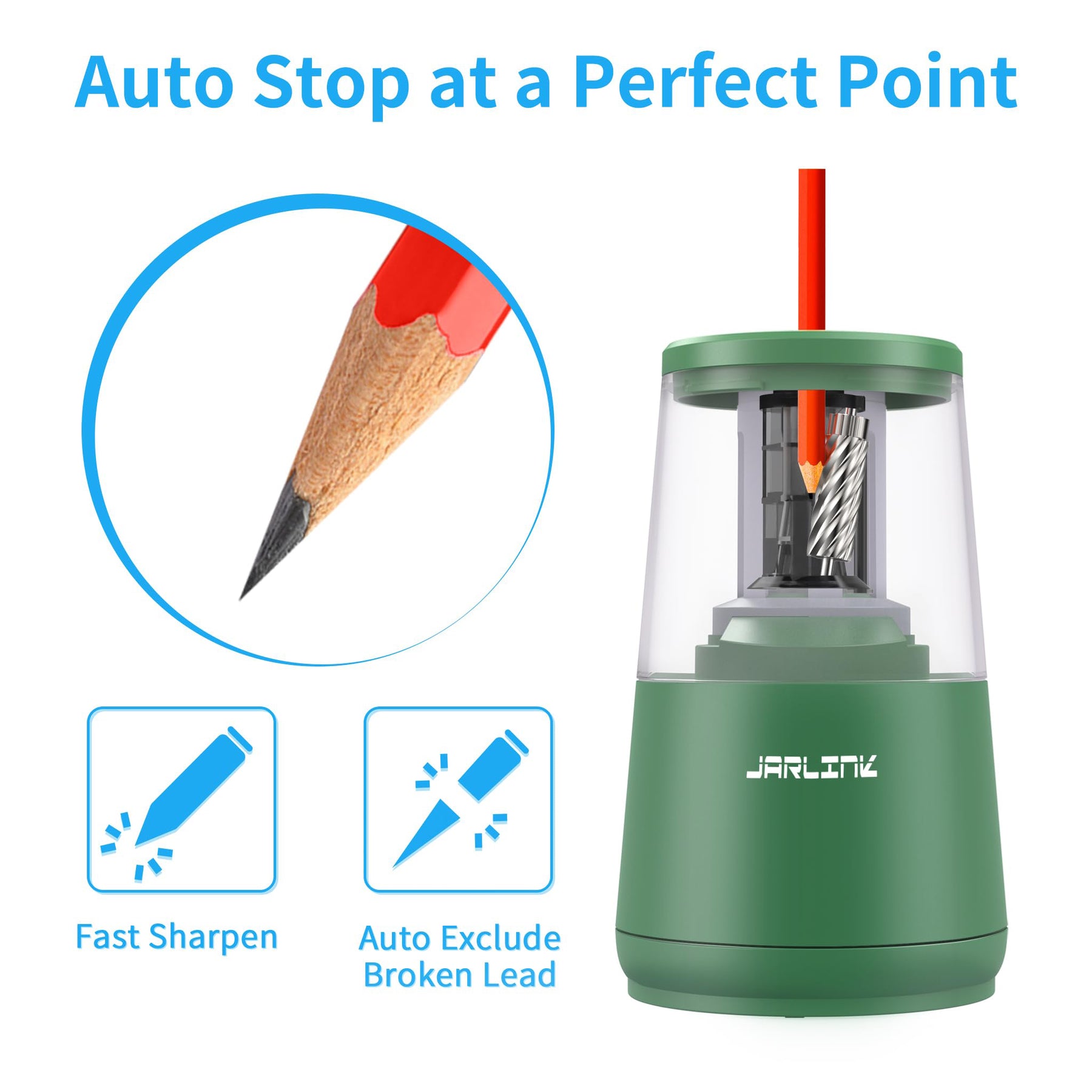Snapklik.co : JARLINK Electric Pencil Sharpener, Heavy-Duty Helical