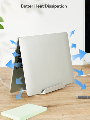 JARLINK 3-in-1 Design Vertical Laptop Stand Holder, Aluminum Laptop Stand for Desk with Adjustable Dock, Space-Saving Organizer for All MacBook, Surface, Samsung, HP, Dell, Chrome Book