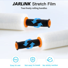JARLINK Stretch Film, 15 Inch x 1000 Feet Shrink Wrap for Pallet Wrap, Industrial Strength Stretch Wrap with Handles, Moving Wrapping Plastic Roll, 60 Gauge