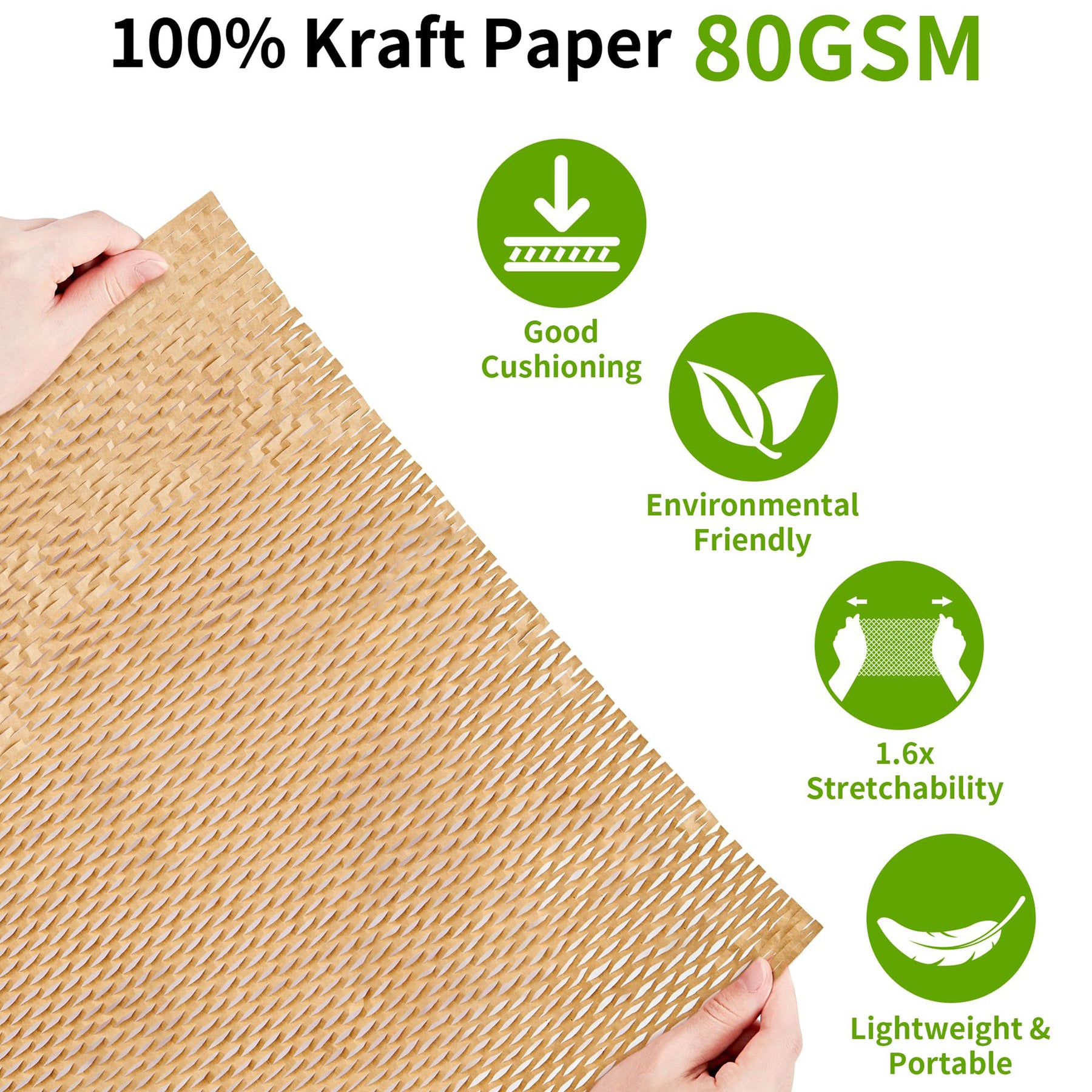 onesimcr Honeycomb Packing Paper Wrap 15x131' Sustainable Alternative to  Bubble Wrap for Moving/shipping/packing Roll with 20 Fragile Sticker