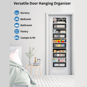 JARLINK Over The Door Organizer Storage, 5 Shelf Hanging Door Organizer with 5 Large Capacity Pockets, Anti Tilt 44 lb Load Behind Door Organizer for Bedroom, Bathroom, Pantry, Nursery