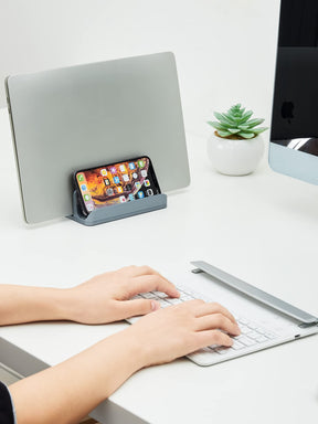 JARLINK 3-in-1 Design Vertical Laptop Stand Holder, Aluminum Laptop Stand for Desk with Adjustable Dock, Space-Saving Organizer for All MacBook, Surface, Samsung, HP, Dell, Chrome Book