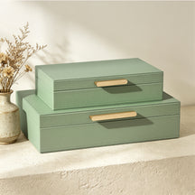 JARLINK Decorative Storage Boxes with Lids, PU Leather Bins