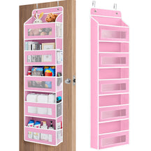 JARLINK Over The Door Organizer Storage, 5 Shelf Hanging Door Organizer with 5 Large Capacity Pockets, Anti Tilt 44 lb Load Behind Door Organizer for Bedroom, Bathroom, Pantry, Nursery