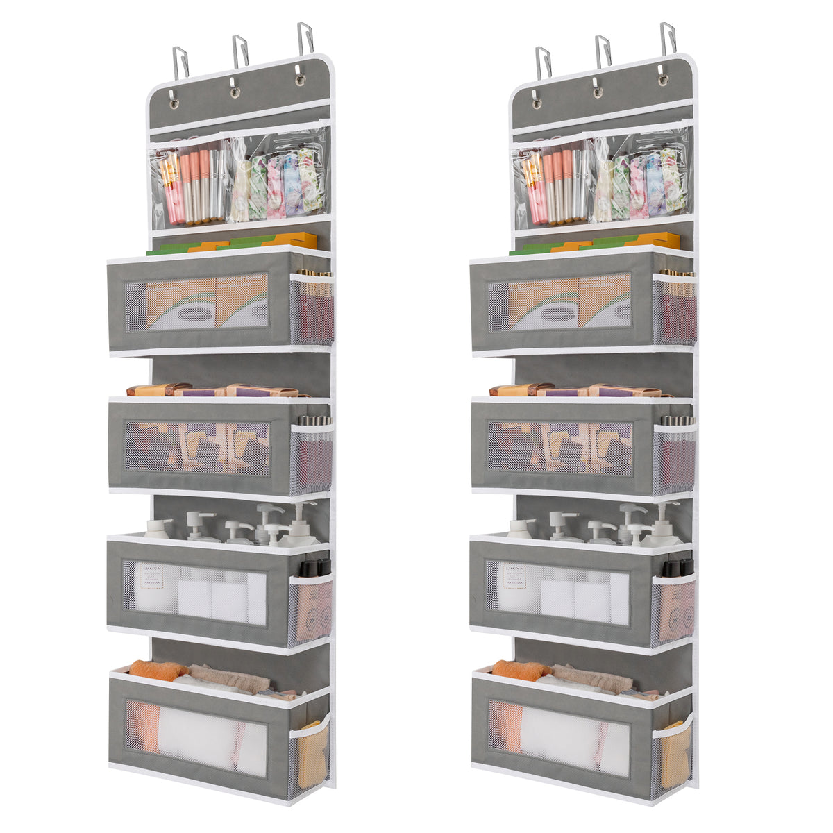 JARLINK 2 Pack 5-Shelf Over Door Hanging Organizer,  Big Pocket Storage