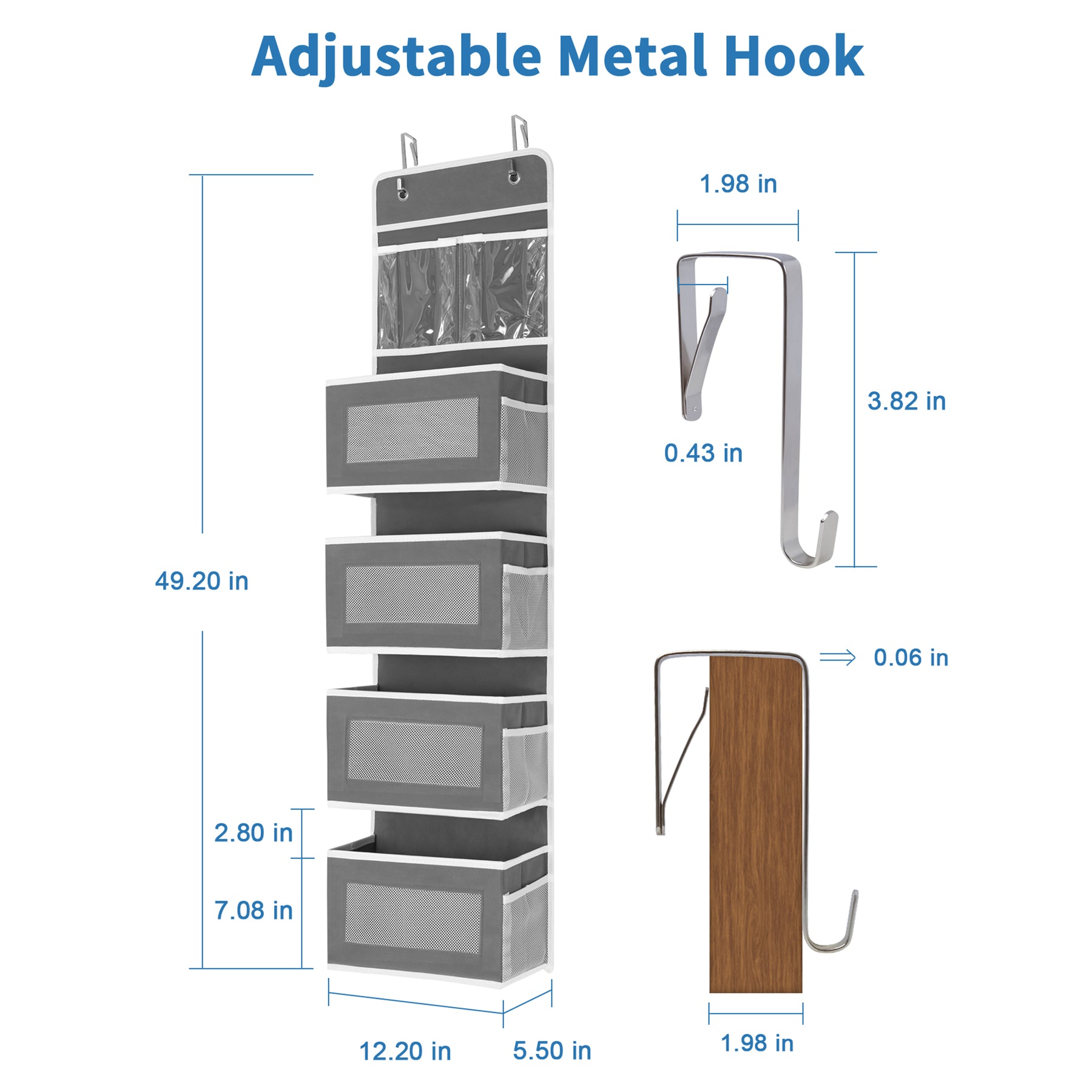 JARLINK 2 Pack 5-Shelf Over Door Hanging Organizer