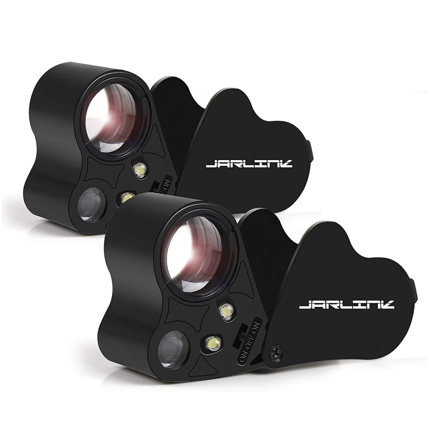 JARLINK 2 Pack 30X 60X Illuminated Jewelers Eye Loupe Magnifier